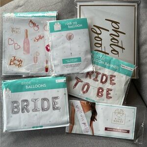 Rose Gold and Silver Bride Party Supplies Set
